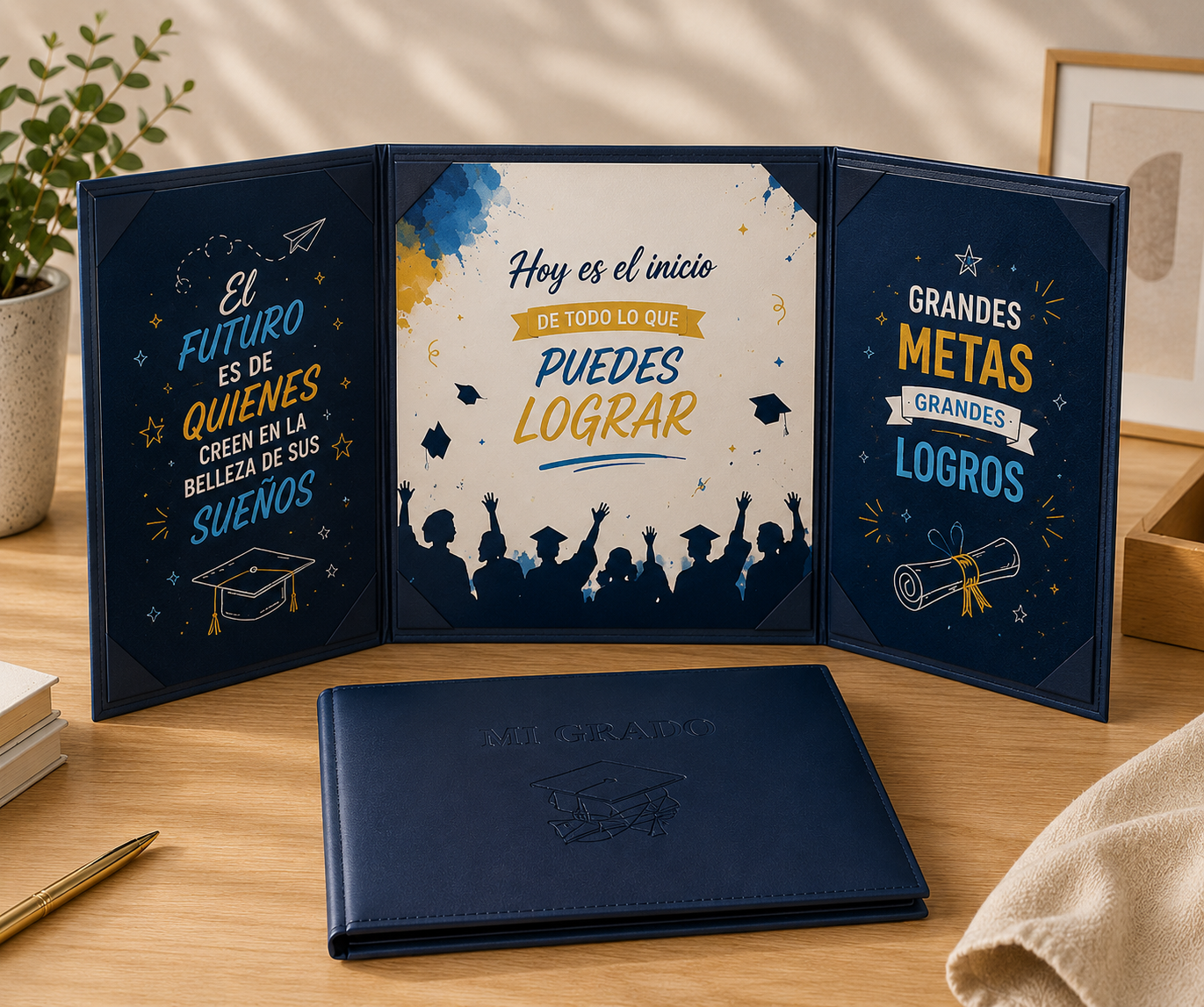 Carpeta Tres Cuerpos Junior para Fotos | Carpeta de Grado 3 Fotos